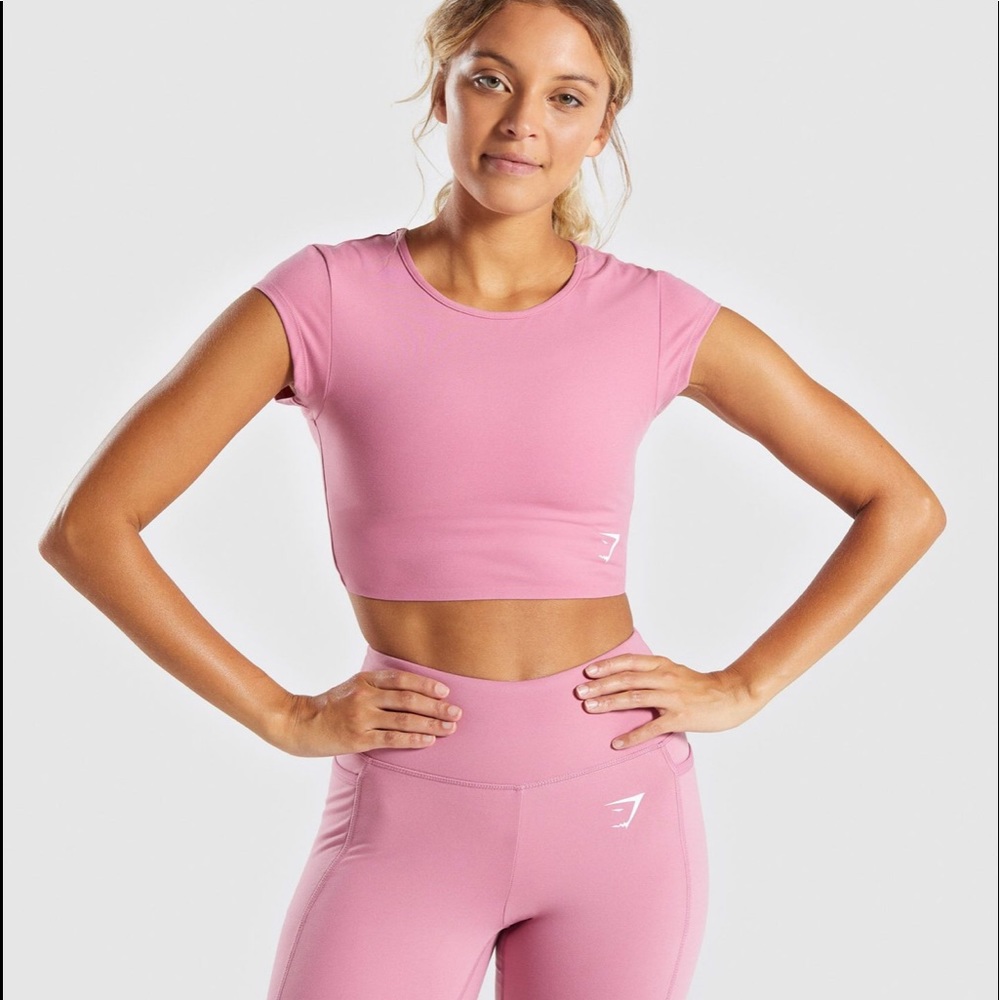 GYMSHARK DREAMY CAP SLEEVE CROP TOP